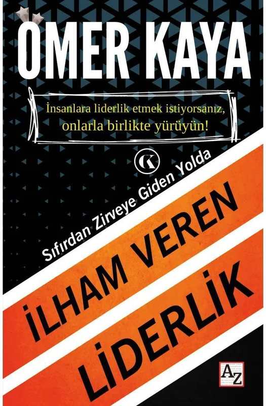 Cover von İlham Veren Liderlik: der Name Ömer Kaya oben, darunter zwei orangefarbene Schrägbänder mit dem Titel